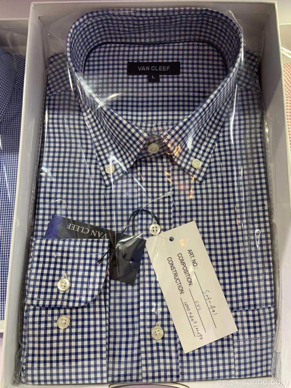 Camisa slim de algodón para hombre de negocios