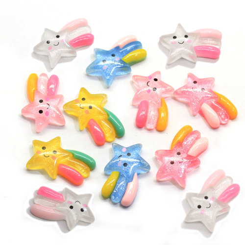 Mooie Ster Kleurrijke Hars Cabochon 100 stks/zak Kawaii Cabochon Kralen Bedels Voor DIY Craft Decoratie Hars Spacer