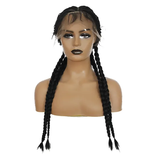 X-TRESS Full Lace Synthetic Hair Wig With Baby Hair Full-made Natural Braiding Hair Wig For Women Black Color Cornrow Braids Wig
