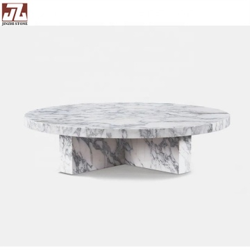 Modern High-End Round Marble Coffee Table with 1-Year Warranty