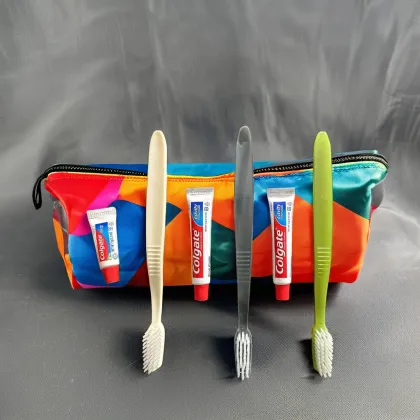 Disposable Portable Dental Kit with Colgate Toothpaste for Adults - Customizable for Hotels and Travel