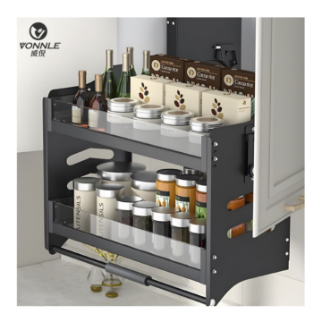 Pull Down Storage Kitchen Basket Cabinet