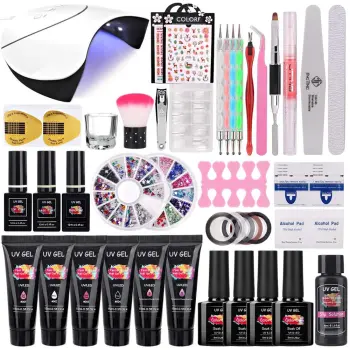 Poly Nail Gel Extension Kit 15ml 6 Colors Builder Gel Crystal Jelly UV Gel Manicure Set Gel Nail Polish Nail Decorations