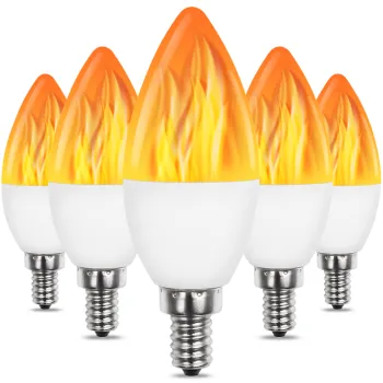 SHENPU Flame Candle Lamp AC85-265V SMD 50LM LED Flame Effect Fire Light Bulb