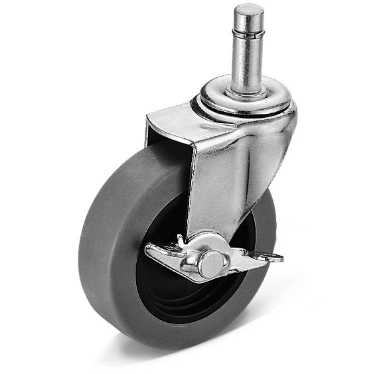 Silent swivel rubber casters