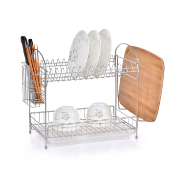 2 tiers kitchen dish drainer rack dish rack