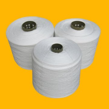 20/2 3 raw white spun polyester yarn for sewing thread raw white
