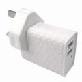 2-port, AC USB-nätadapter, 5V/3A/15W, olika länder pluggar finns