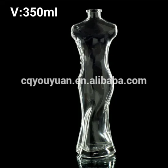 Empty Glass Bottle 355 ML Women Body Shaped Glass Bottle For Vodka