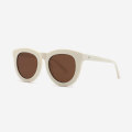 Vintage light round Acetate Women Sunglasses