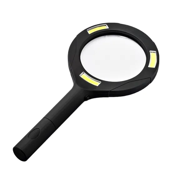 Lighted Handheld Magnifier with COB LED: 3X Magnifying Glass
