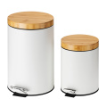 Home Pedal Bamboo Waste Bin