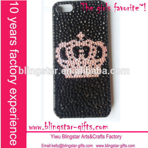 pink crown crystal bling phone covers