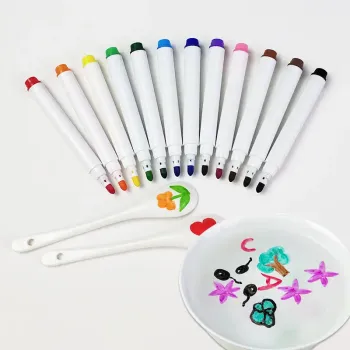 Magic Floating Ink Painting Marker Pens - 12 Colors Water Art Graffiti Markers for Kids Drawing Toys