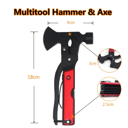 Multifunctional Survival Camping Hammer Axe Multitool