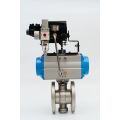 Pneumatic V-type flange regulating ball valve