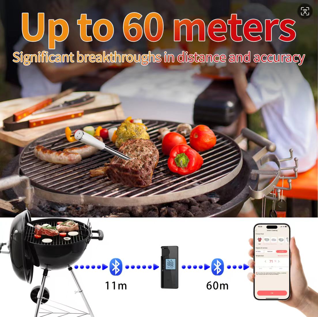 Wireless Meat Thermometer with Bluetooth4