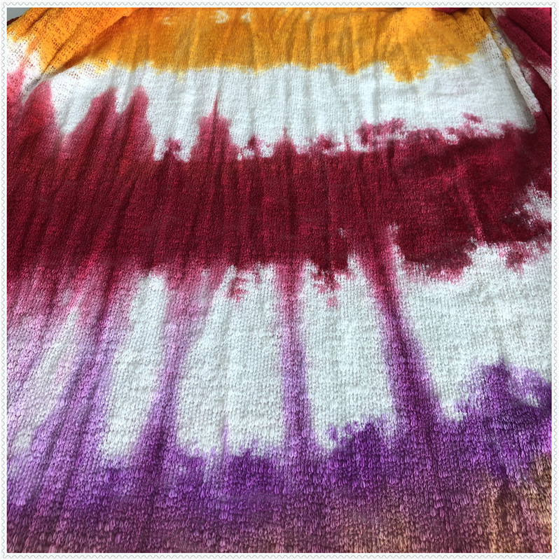 Bright-colored tie dyed hacci