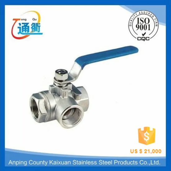 female threaded casting stainless steel 3-way sea water valve