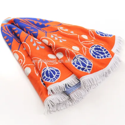 China Suppliers OEM Round Bach Towels with Fringe ,Round Blankets