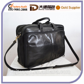 Black Cheap Leather Briefcase Parts Shoulder Bag With Handles