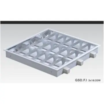 T8 Recessed Fluorescent Grille Lighting Fixture