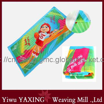 Microfiber printed kids beach towel