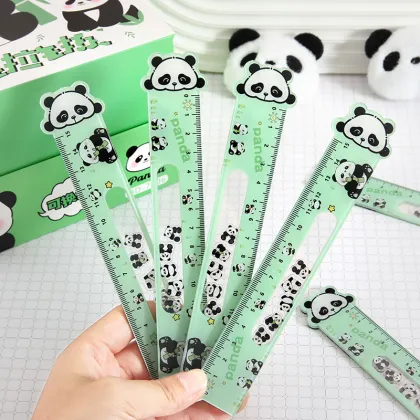 Kawaii Cartoon Panda Acrylic Ruler 15cm Straight Stationery