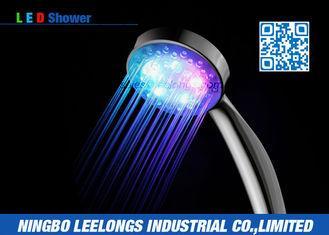 Color Changing LED Rain Shower Head Handheld For Hotel , Ho