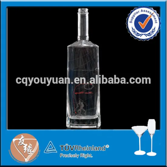 Fashion vodka whisky tequila clear 70cl glass bottle