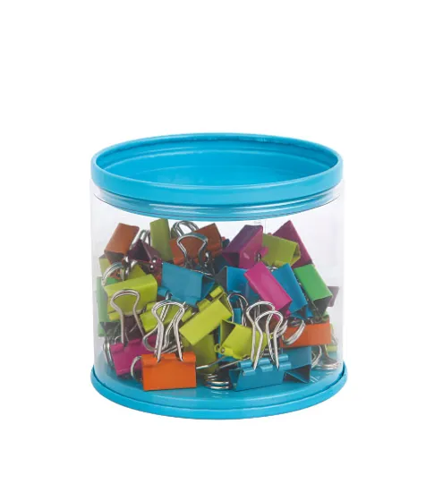 Binder clips in a PVC tube