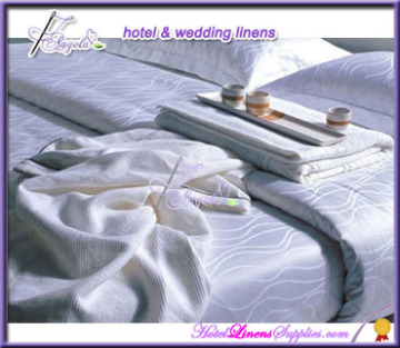 300TC used hotel bed sheets duvet covers with water wave pattern for 5-star luxurious hotels