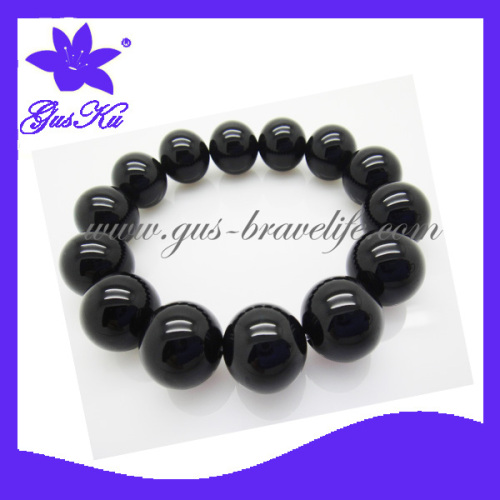 Gusku Gus-Nsb-009 Classcal Semi-Precious Beads as Red Onyx Bracelet in Round Beads Shape as God Energy for Believer