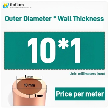 Tube en cuivre rouge de 10 mm pour les besoins de réfrigération