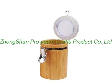 Bamboo storage box with acrylic lid