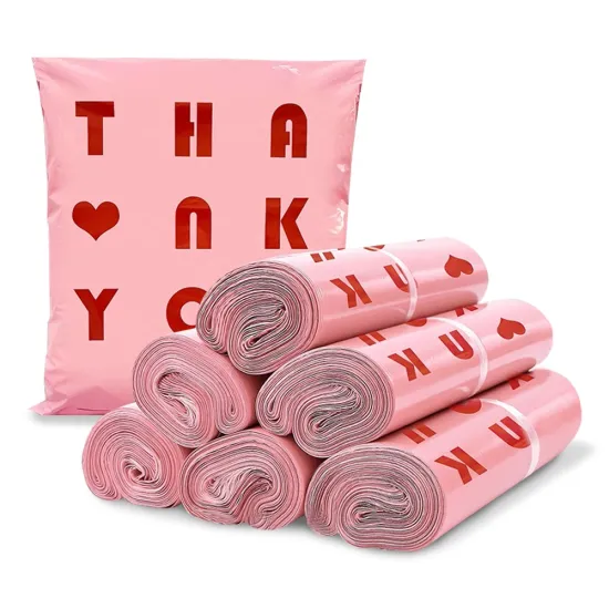 custom size pink poly mailers