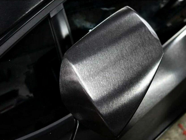 فرشاة معدنية سوداء سيارة التفاف الفينيل