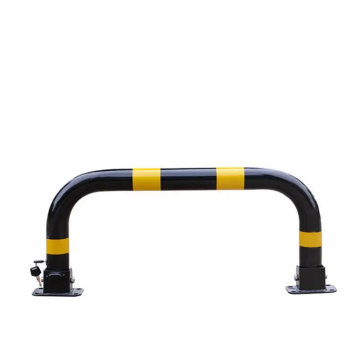 Black and Yellow Reflective Steel Parking Lock Barriers