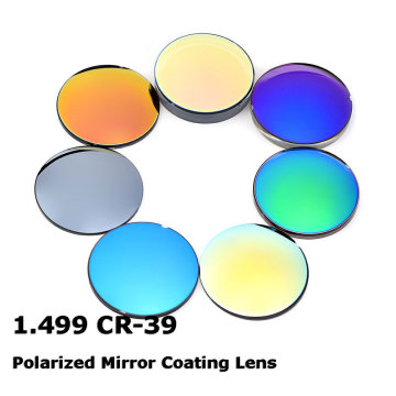 1.499 CR-39 Standard Index Resin Mirror Colourful Coating Polarized Myopia Sunglasses Prescription Optical Lenses