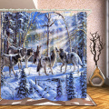 3D waterproof fabric shower curtain