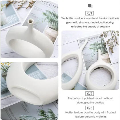 Nordic Modern Ceramic Vase - White and Black Home Decor