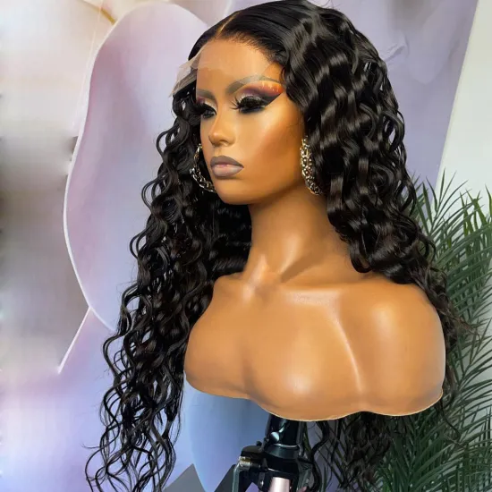 Cheap Wholesale Raw Brazilian Virgin Water Wave Human Hair Lace Closure Wig Hd Full Transparent Lace Front Wig For Black Women