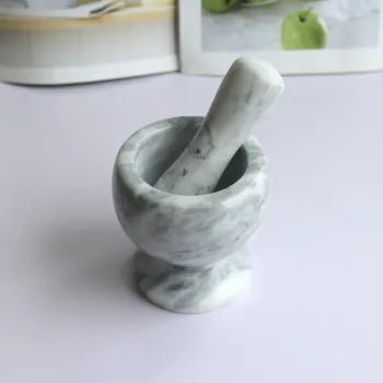 White Marble Mortar and Pestle Set for Spices and Herbs
