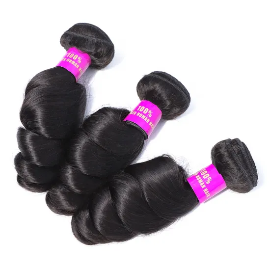 Loose Wave 100 Percent Real Full Cuticle Aligned Remy Indian Virgin Human Hair Extension With Cuticle Intact