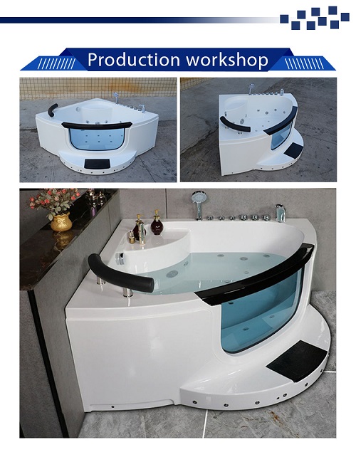 Acrylic Whirlpool Massage Bathtub with Lights