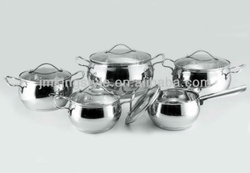 Unique design Glass cover Stainless steel casserole/cookware
