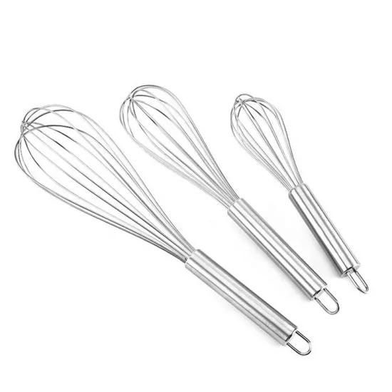 Set of 3 Stainless Steel Egg Whisk