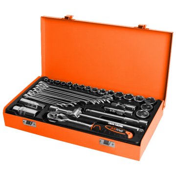 36pcs Ratchet Wrench Set with Iron Tools - High Strength Kit Hardware Tool Set with Box
