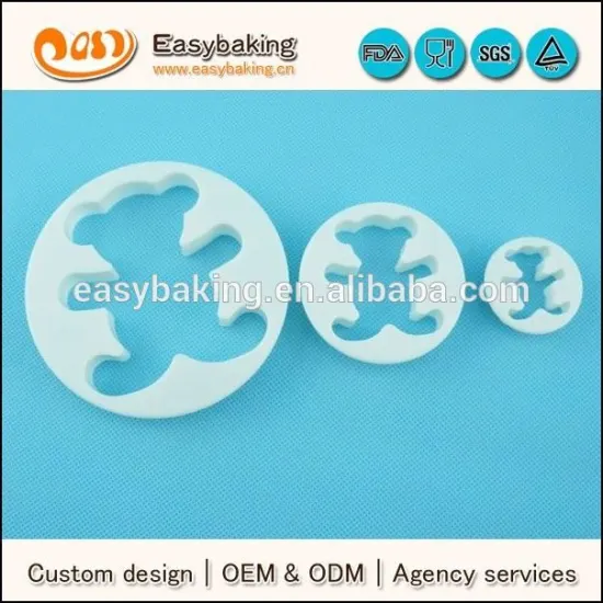 3pcs Teddy bear fondant cake decorating custom cookie cutters