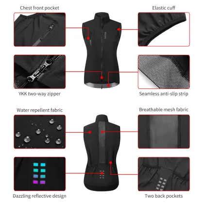 WOSAWE Women Cycling Sleeveless Windbreaker Waistcoat